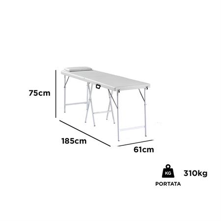 LETTINO PORTATILE DA MASSAGGIO IN METALLO BACH