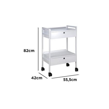 CARRELLO ESTETISTA MOON IN METALLO E 2 CASSETTIERE IN LEGNO