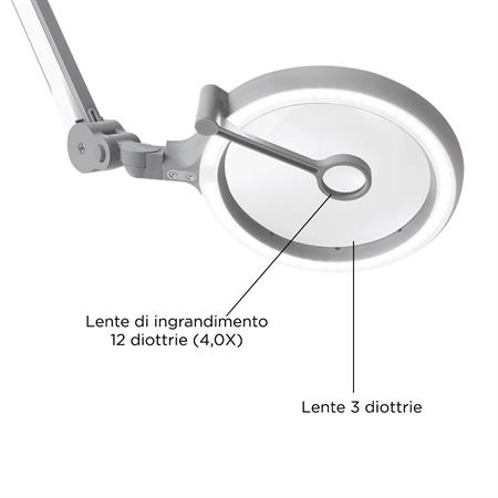 LAMPADA CON LENTE DI INGRANDIMENTO IQ MAGNIFIER 3/12 DIOTTRIE