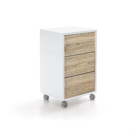 VISMARA CARRELLO ESTETISTA LIVING 3 CASSETTI - LEGNO LARICE BIANCO