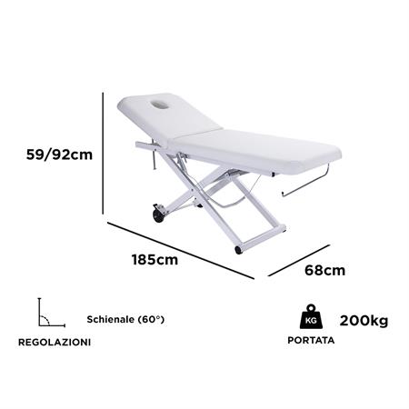 LETTINO ELETTRICO DA MASSAGGIO CROSS - 1 MOTORE, PORTAROTOLO