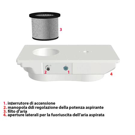 OPTIONAL - ASPIRATORE NAILS DA INCASSO HELIOS 280 PER TAVOLINO MANIC