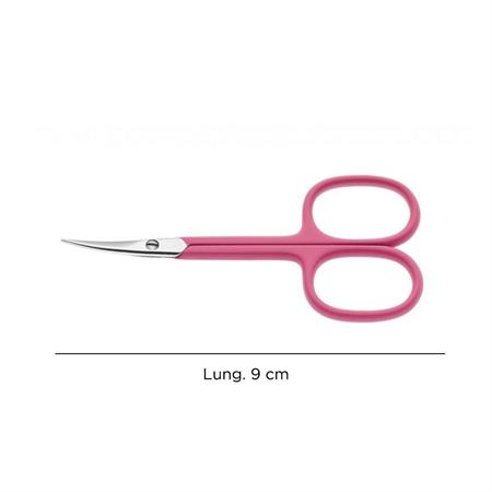 FORBICINE CUTICOLE PUNTA CURVA ROSA - LUNGHEZZA 9 CM- TAGLIO 3,5 CM