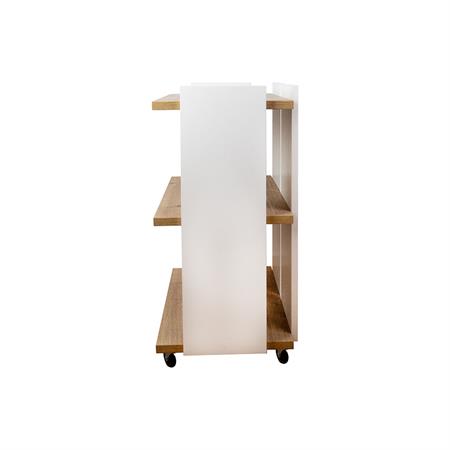 CARRELLO ESTETISTA IVORY PORTA OGGETTI 3 PIANI - FINITURA ROVERE